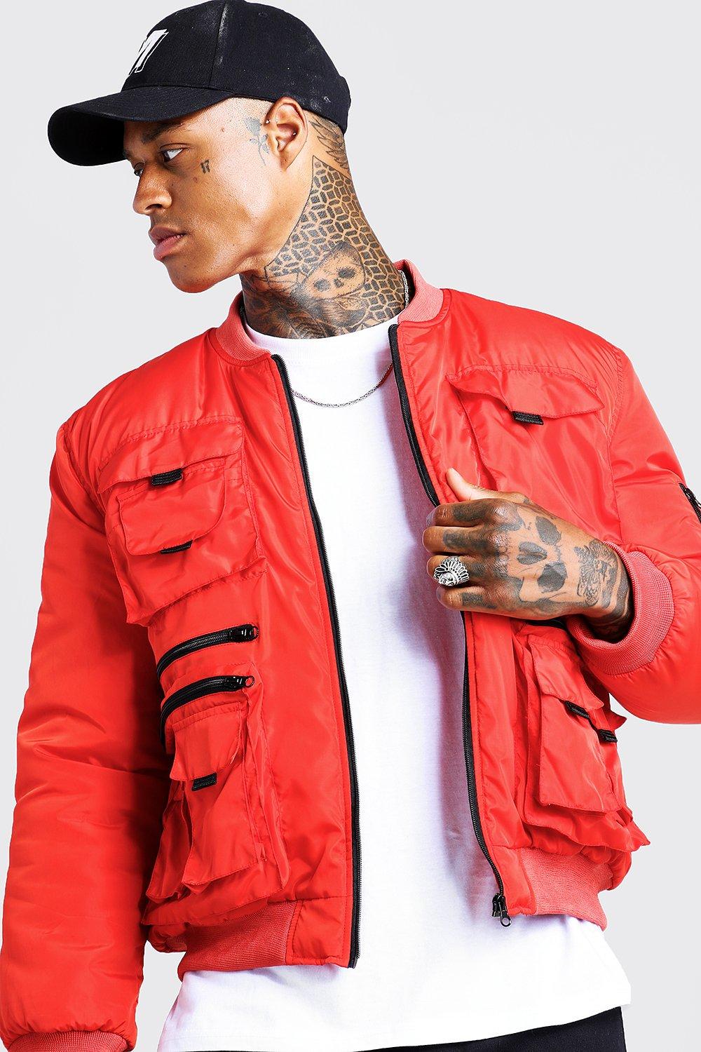 Orange utility jacket sale