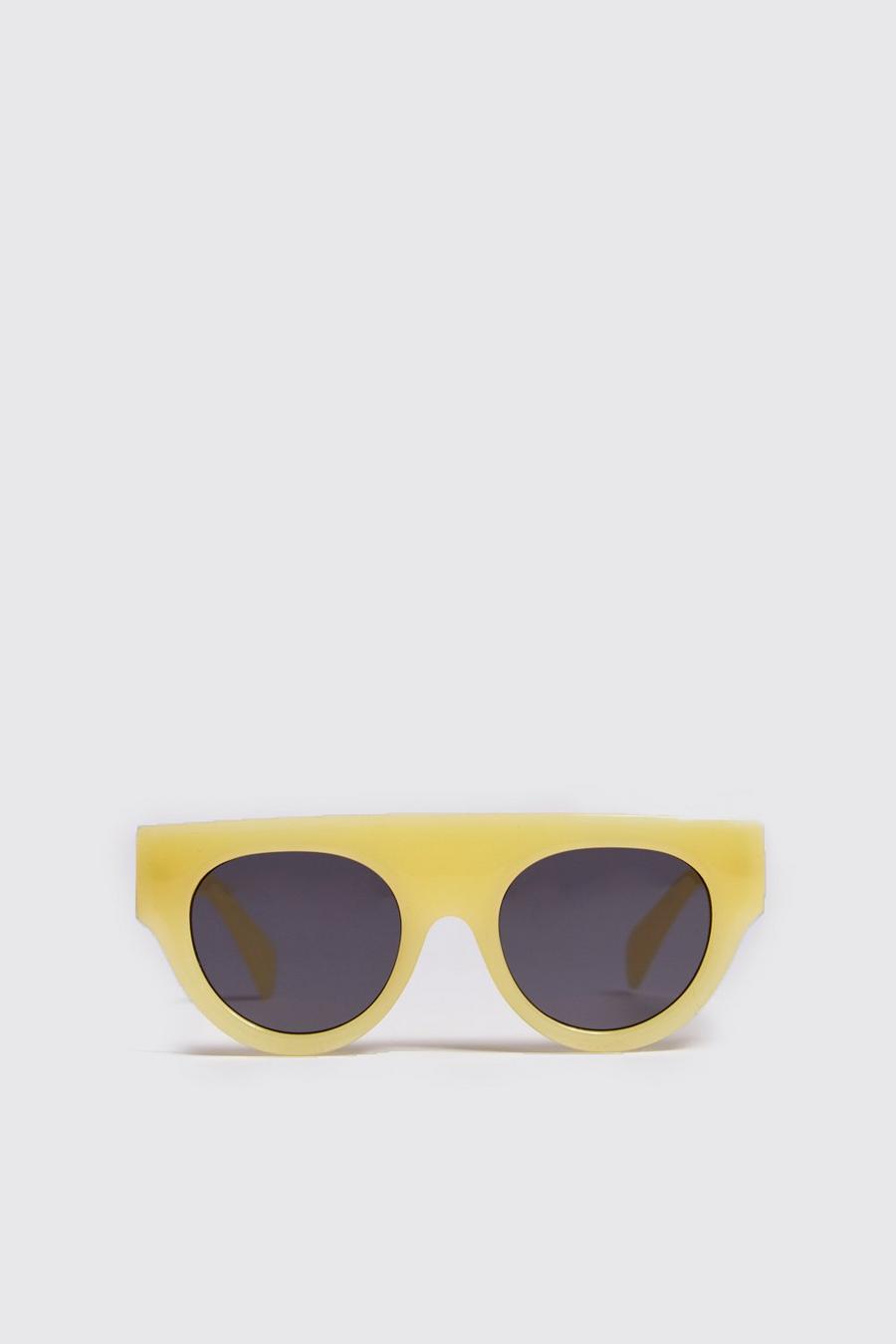 Yellow Oversized Acetate Sunglasses image number 1