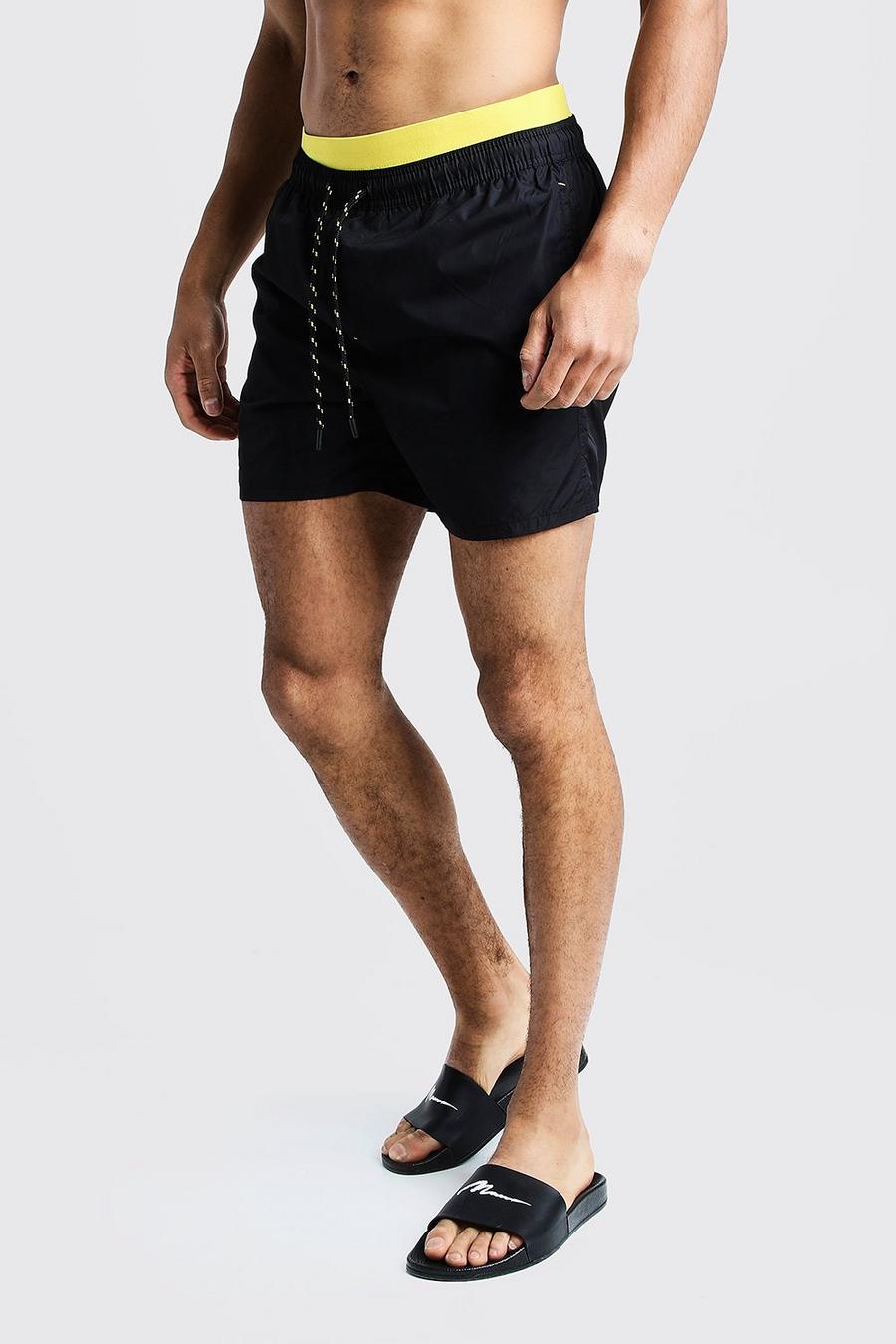 Pantalones cortos de largo medio con cintura en contraste image number 1