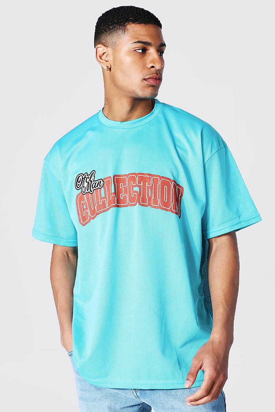 Blue Oversized Varsity Collection T-shirt image number 1