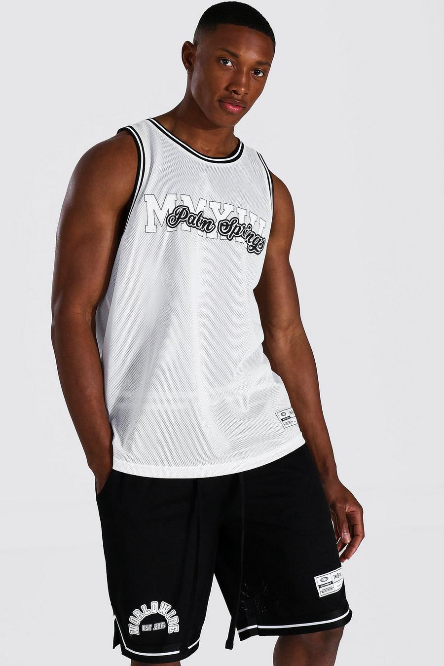 Camiseta sin mangas de malla con sisa caída Palm Springs, Arena image number 1