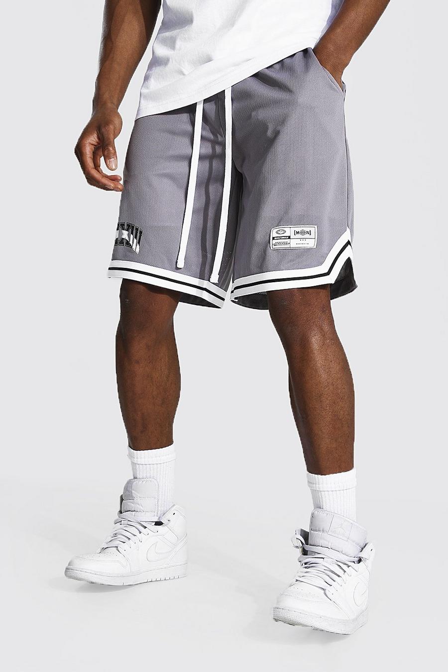 Charcoal Basketball Varsity Mesh Tape Shorts image number 1