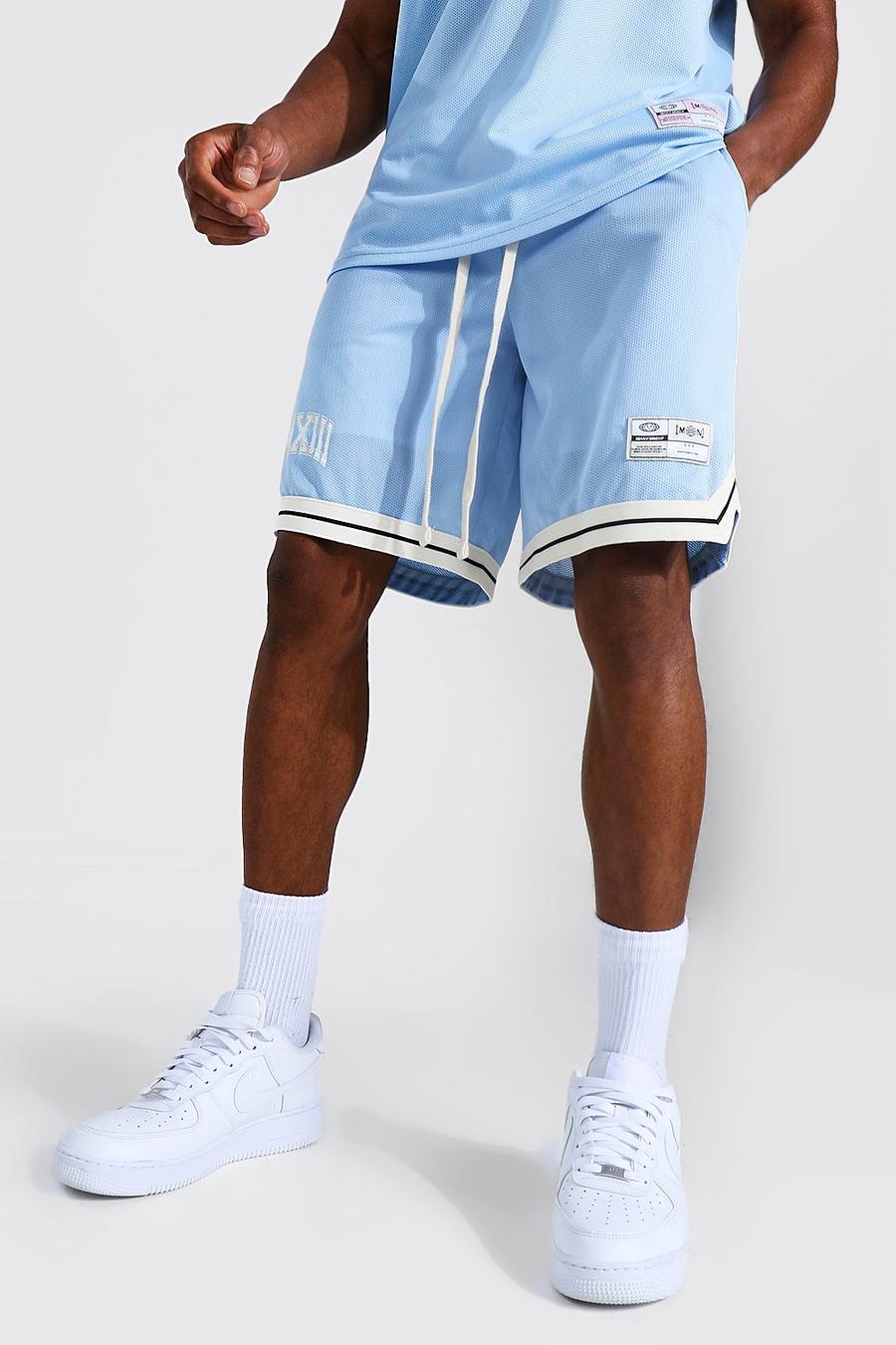 Blue Basketball Varsity Mesh Tape Shorts image number 1