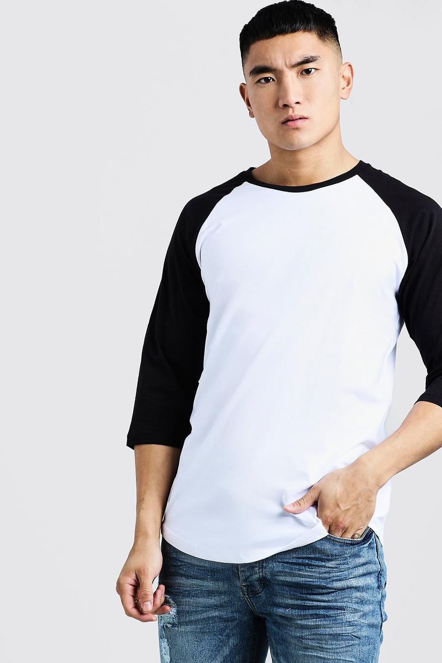 3/4 Sleeve Raglan T-Shirt, Black image number 1