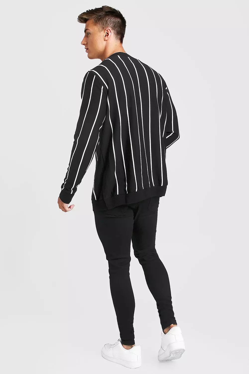 【INCHANT ME】Wave Stripe Cardigan T-Shirt Two Stripe Cardigan – WEIV -Los Angeles