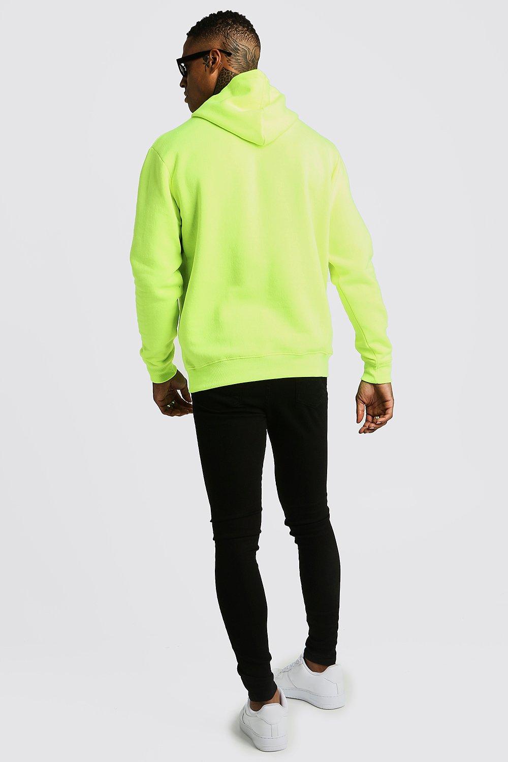 Neon yellow hoodie store men