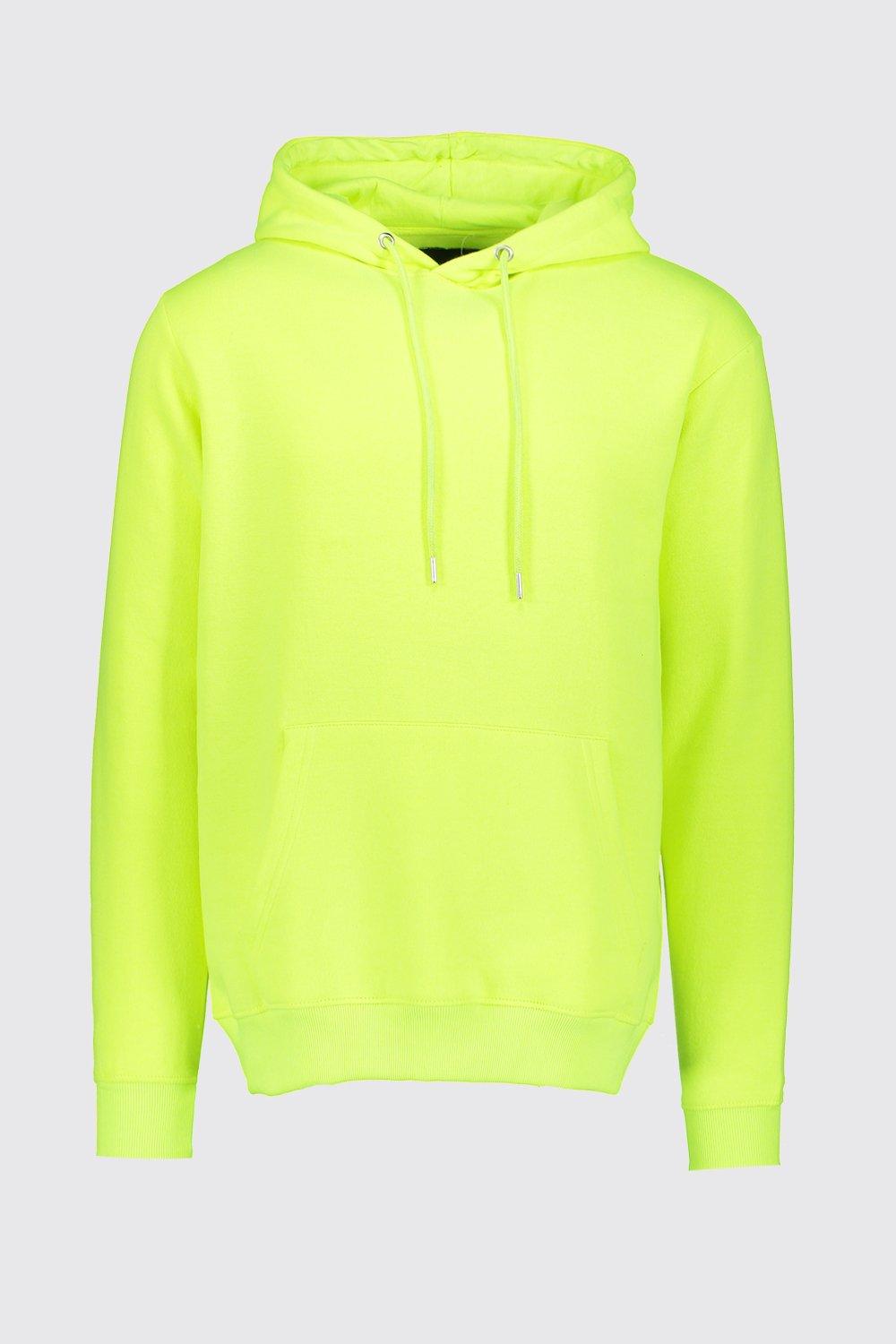 Neon Yellow Over The Head Hoodie boohoo DK