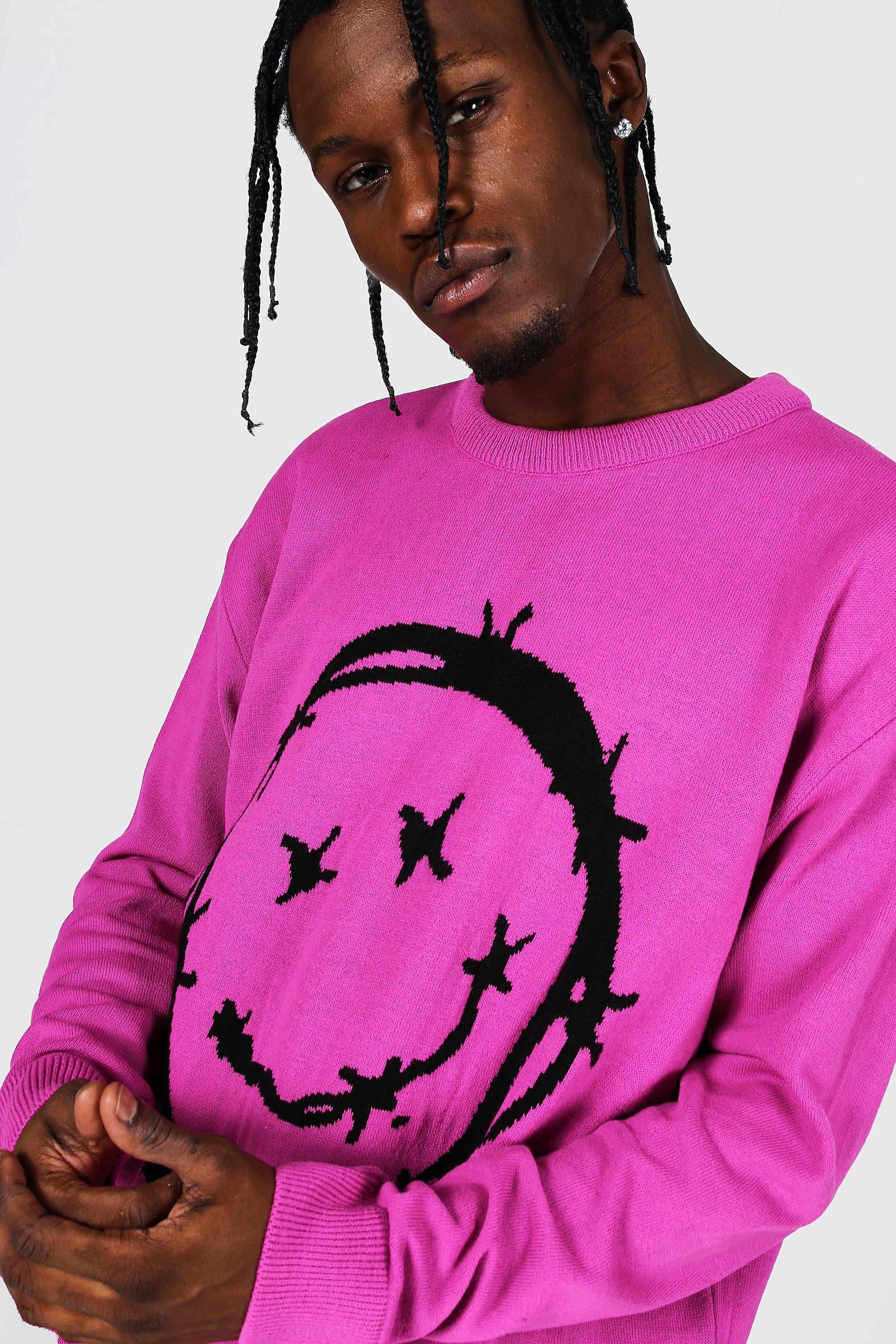 Pink smiley face jumper sale