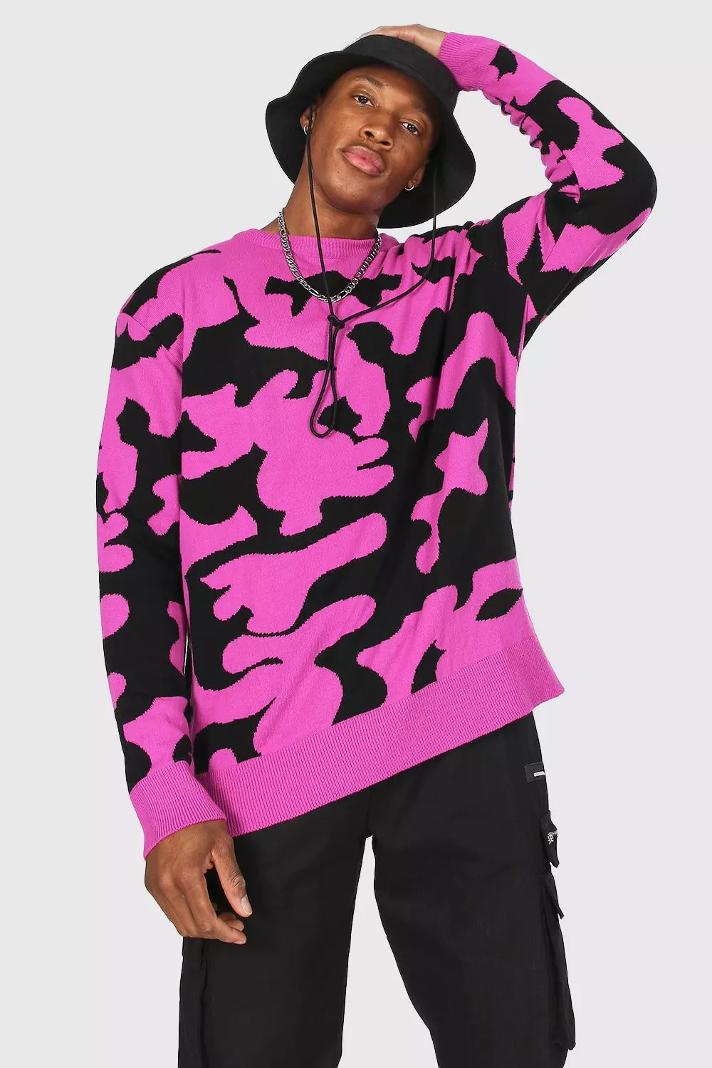 Cow shop print jumper