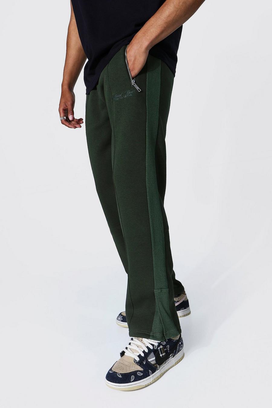 Bottle green Relaxed Official Man Track Pant With Split Hem image number 1