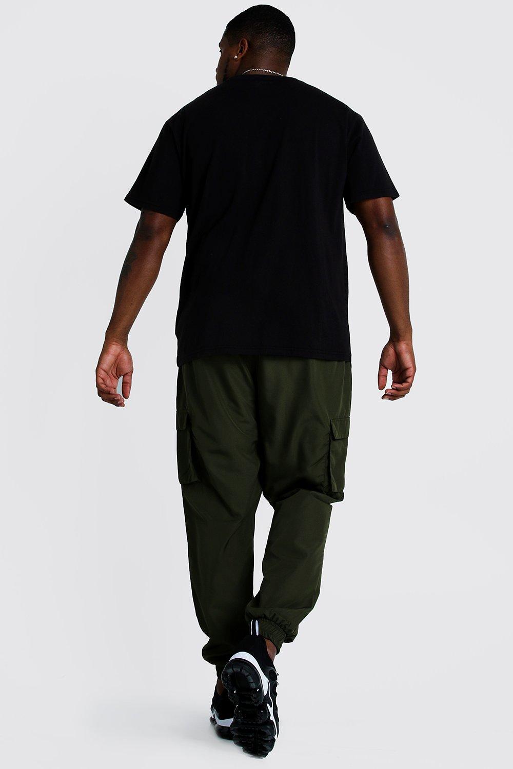 Big Tall Cargo Joggers With Buckle Waistband