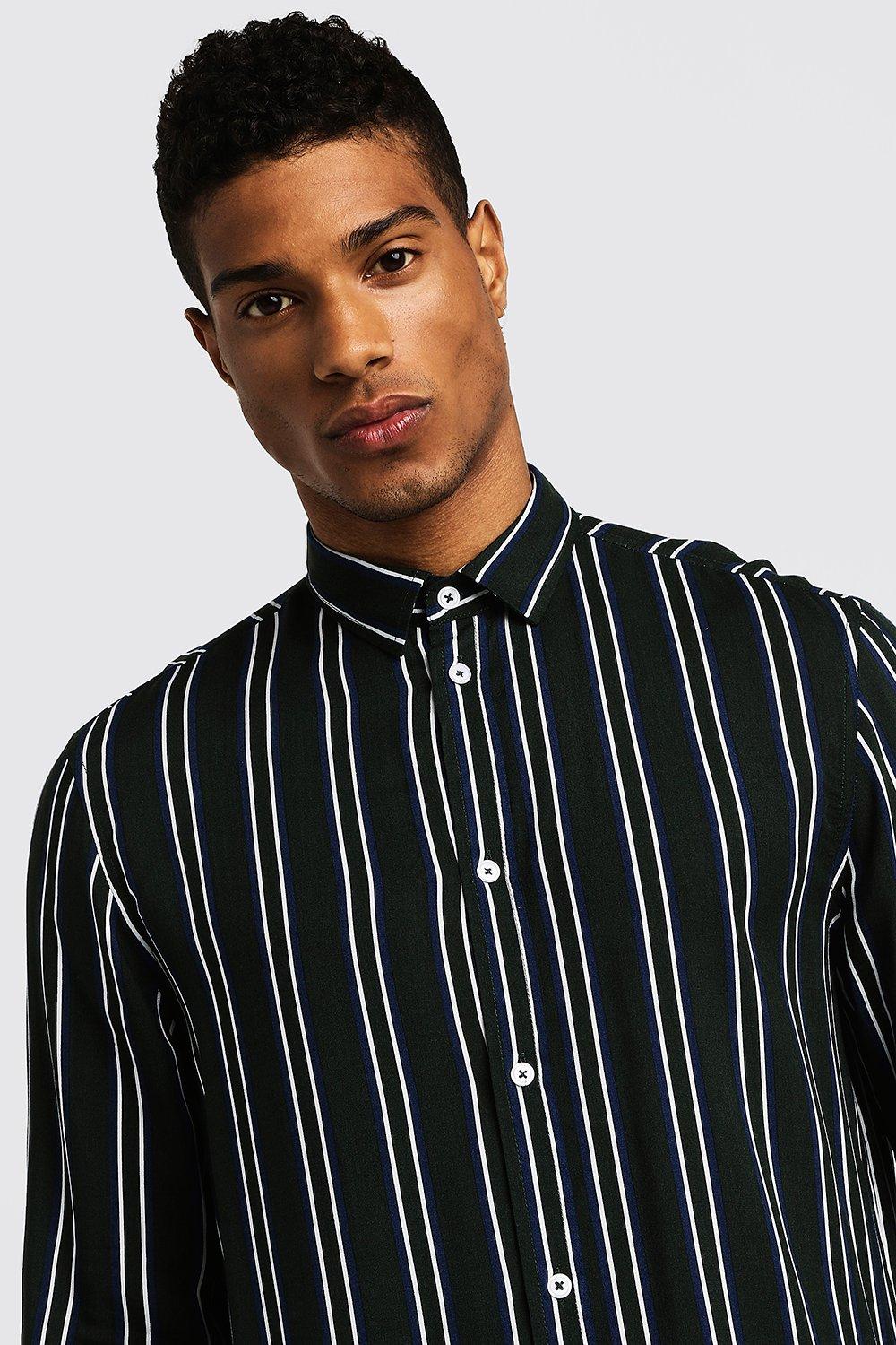 Chemise rayures verticales discount homme