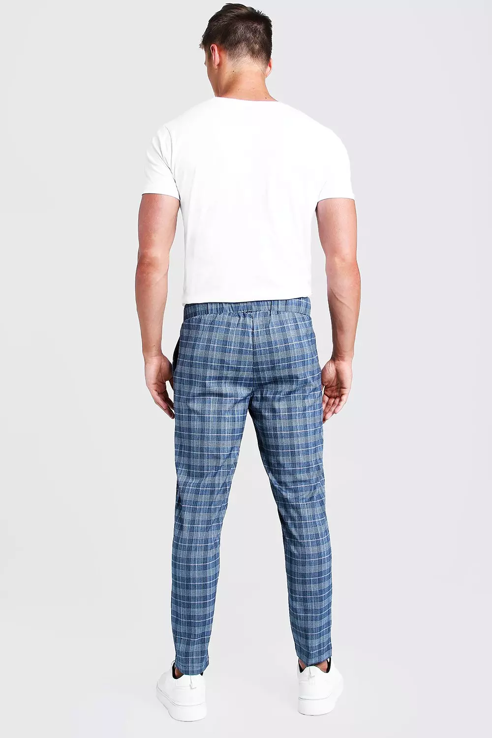 Smart checked hot sale jogger trouser