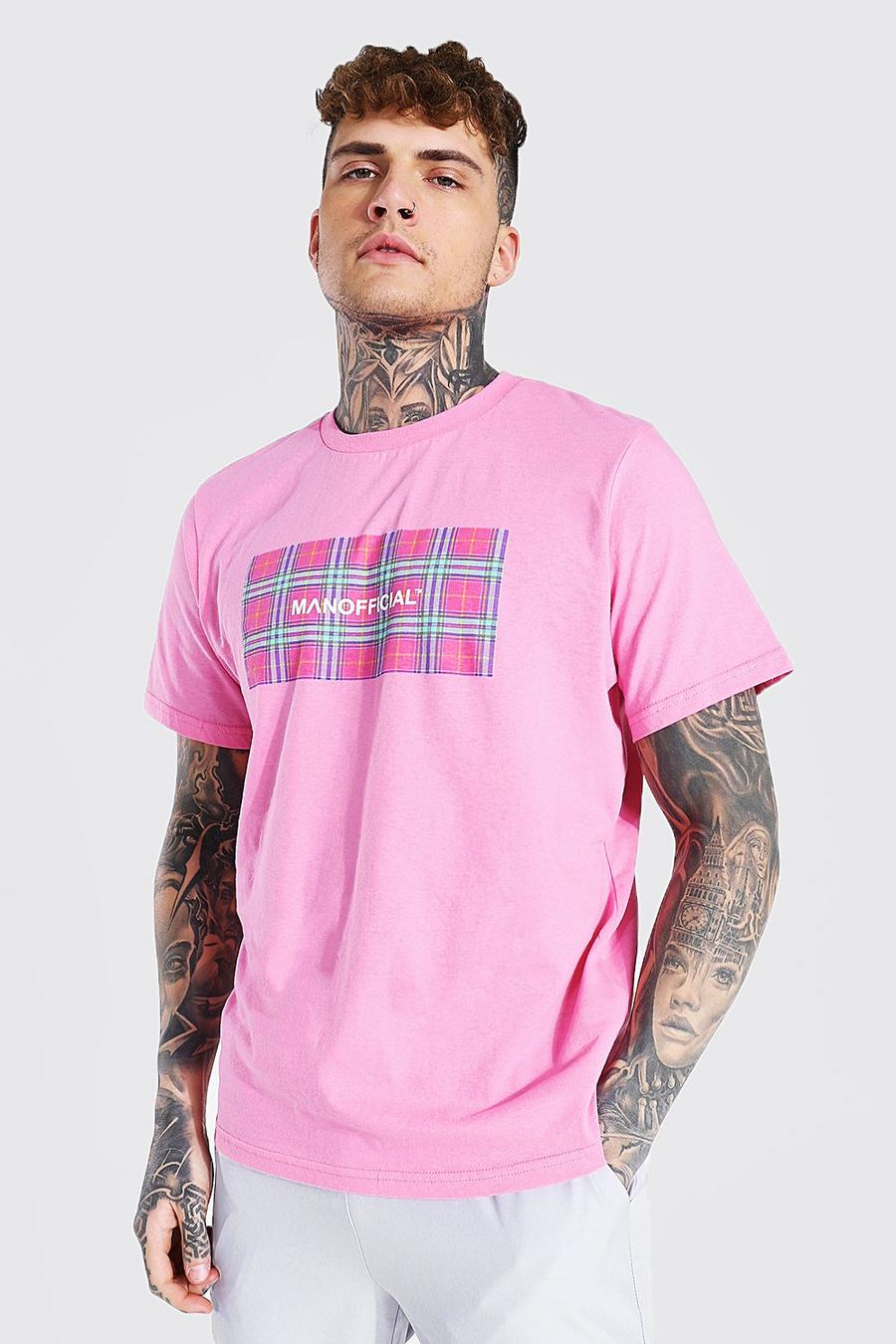 Pink Official Man Geruit T-Shirt image number 1