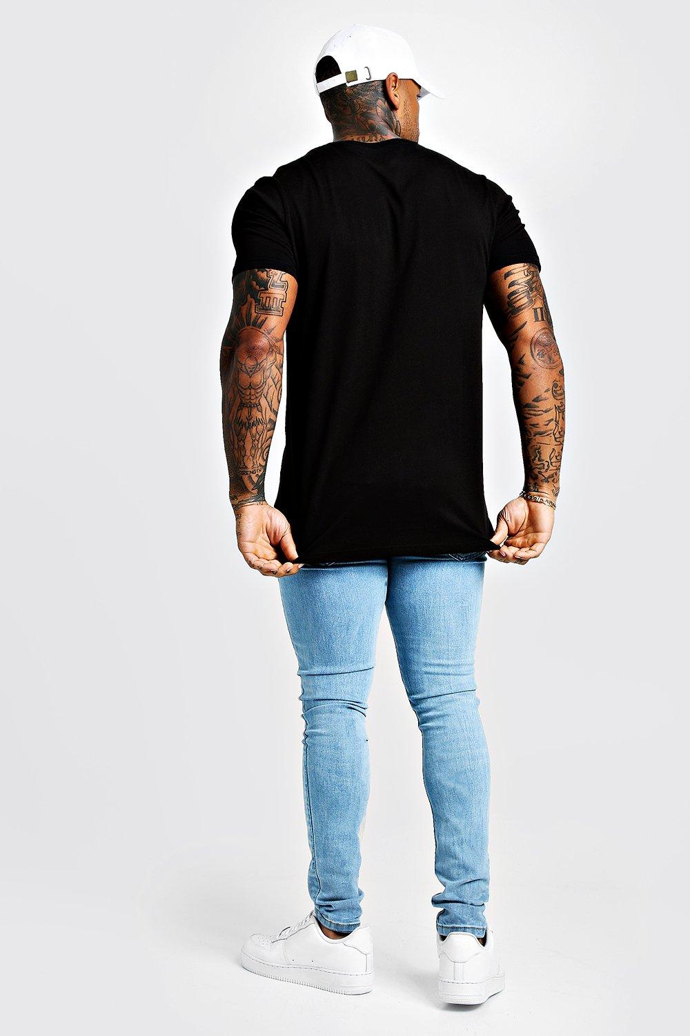 longline v neck t shirt mens