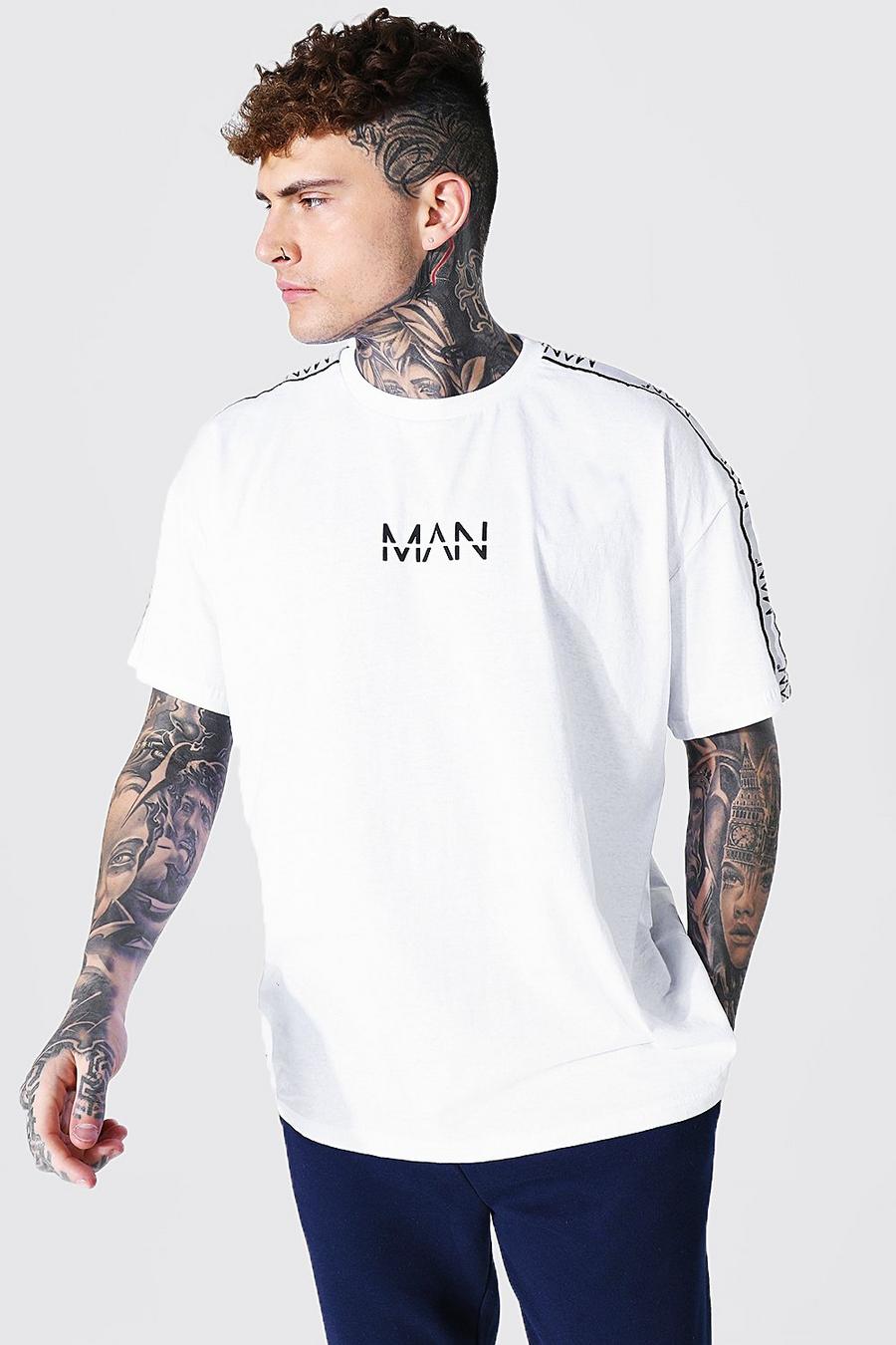 White Oversized Original Man Tape Sleeve T-shirt image number 1