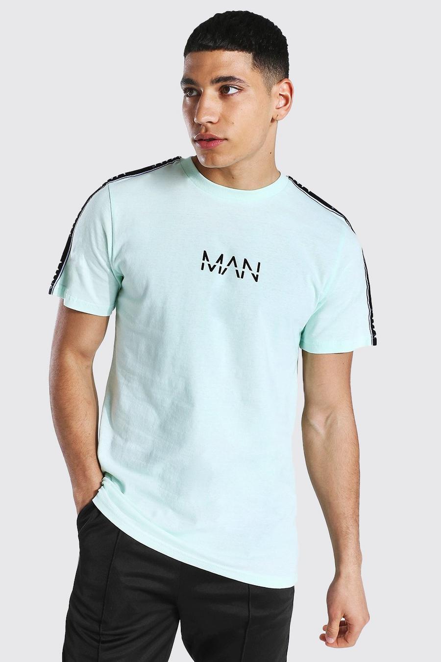 Green Original Man Slim Fit T-Shirt Met Gestreepte Mouwen image number 1