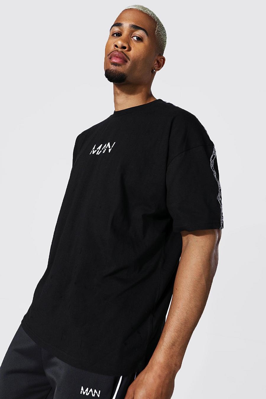 Black Original MAN Oversize t-shirt med kantband image number 1