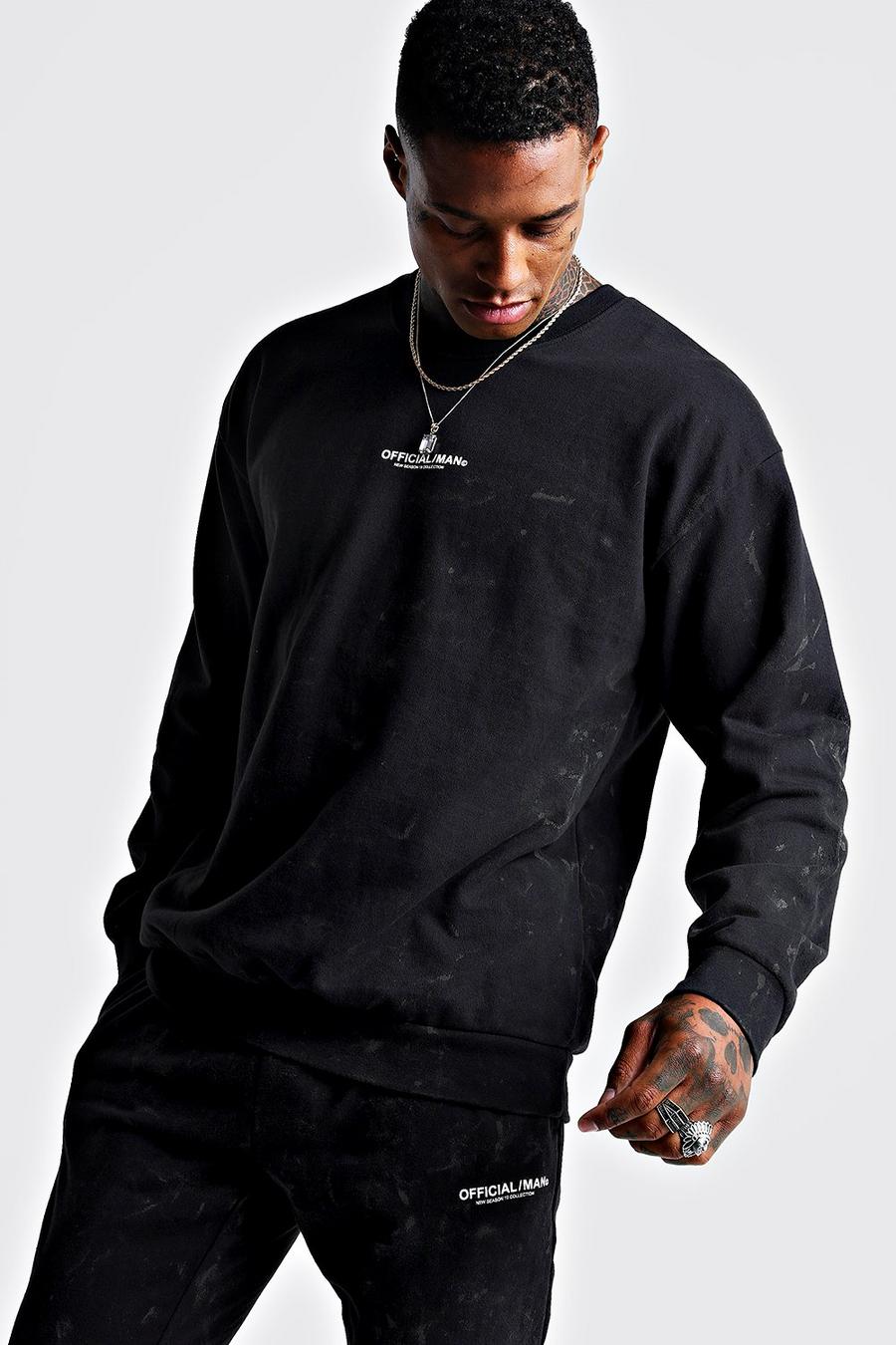 Charcoal Official MAN Acid Wash Sweater image number 1