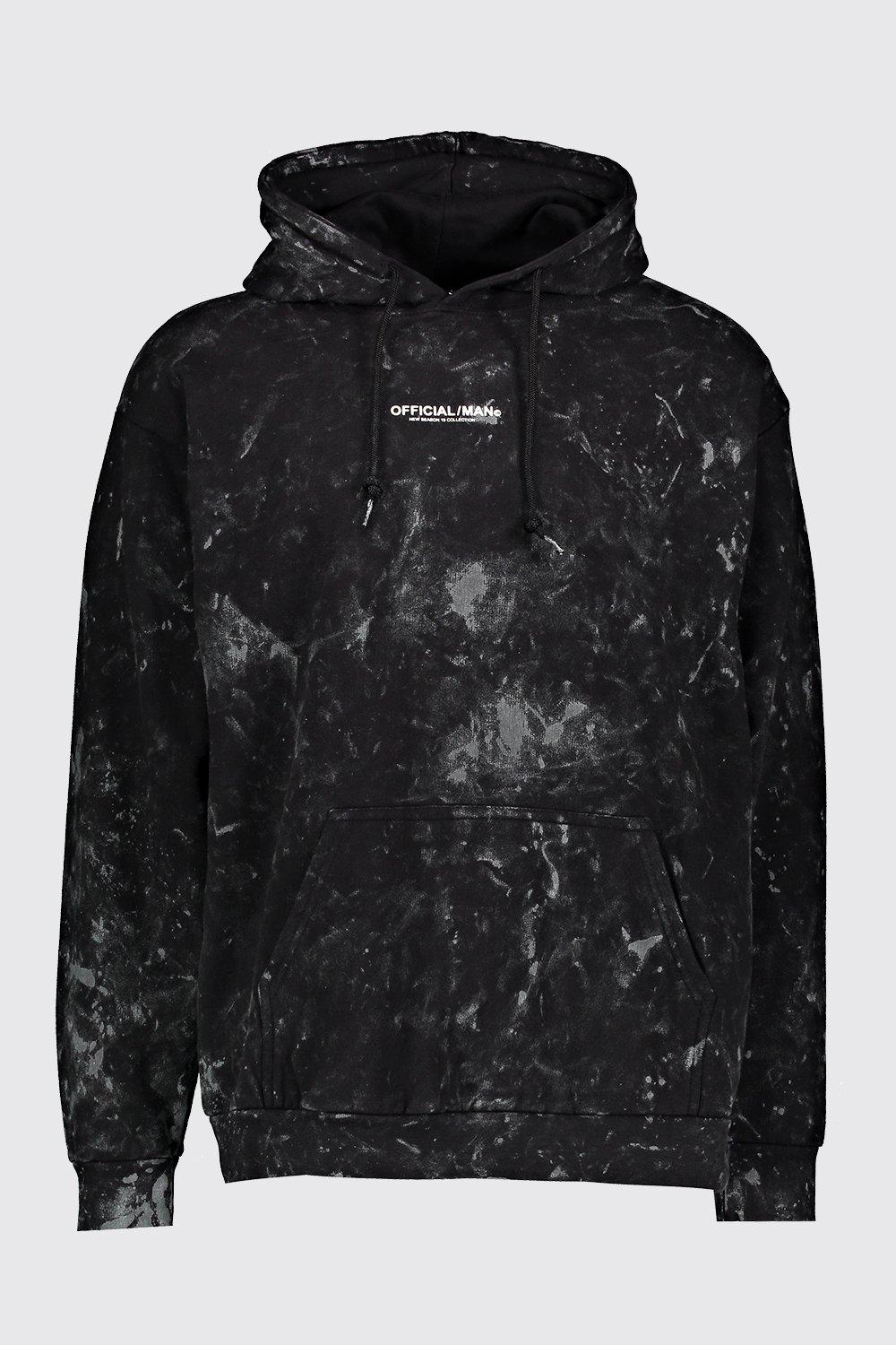 black acid wash hoodie