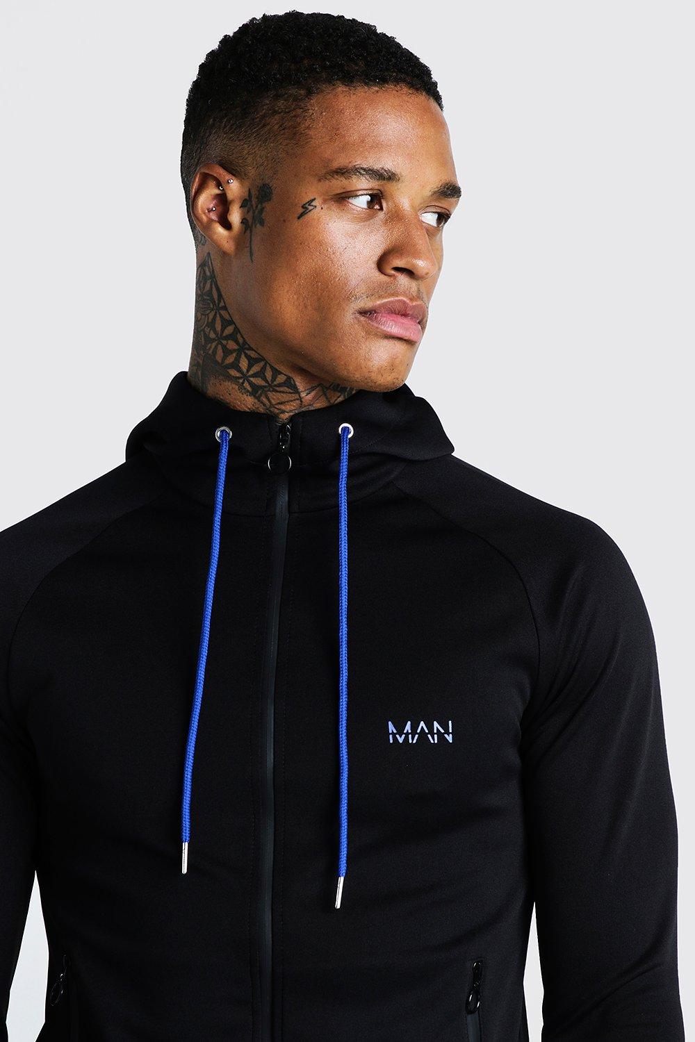 Muscle fit cheap zip up hoodie