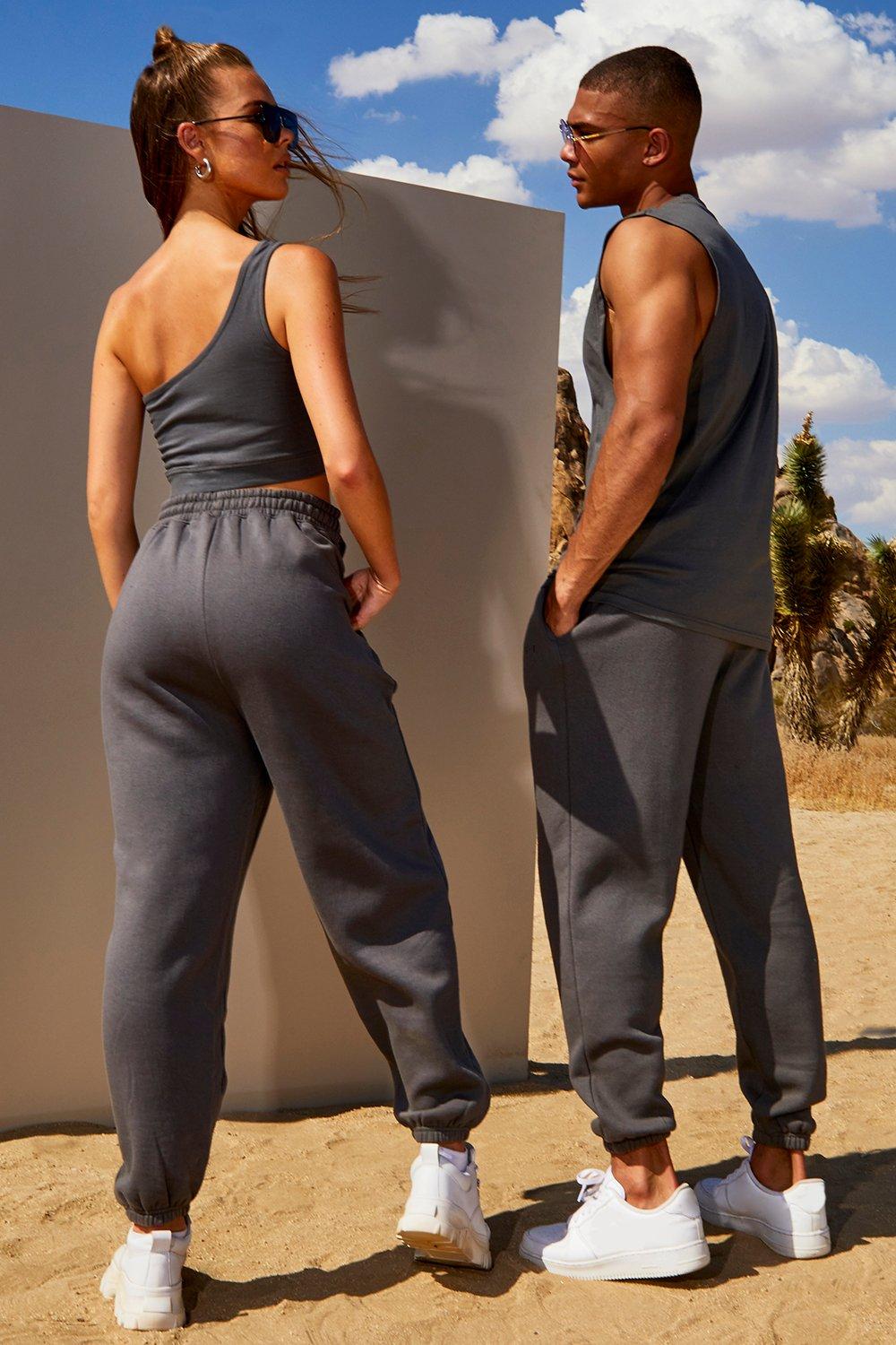 His Washed Drop Armhole Tank Jogger Set boohoo IL