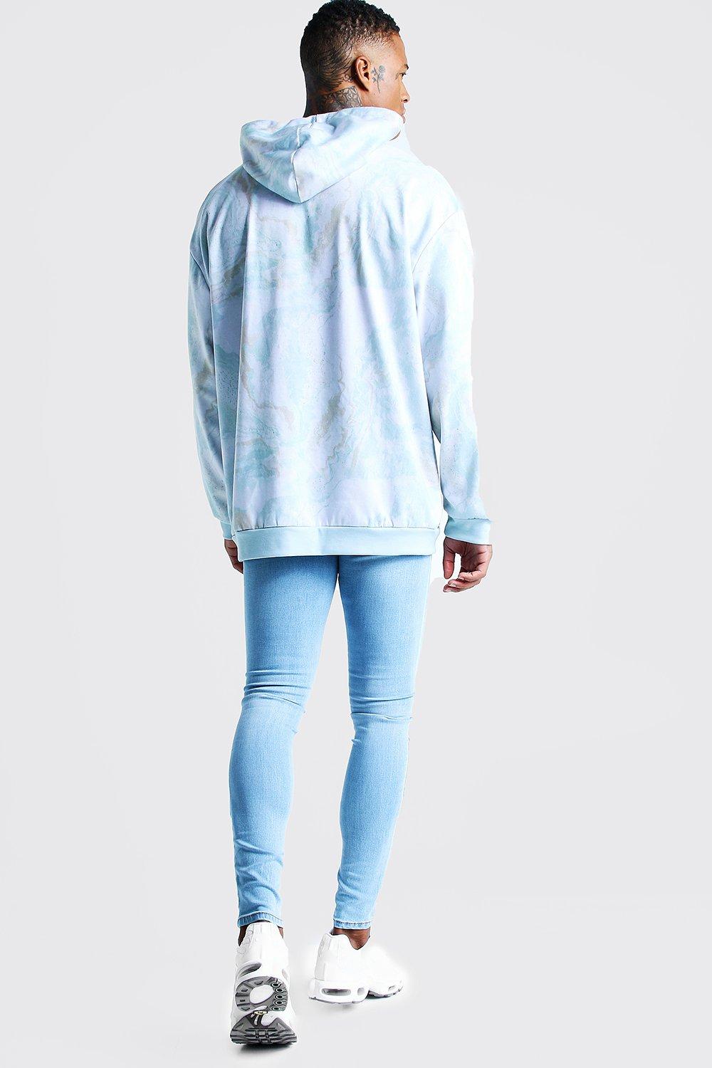 Marble print hoodie deals