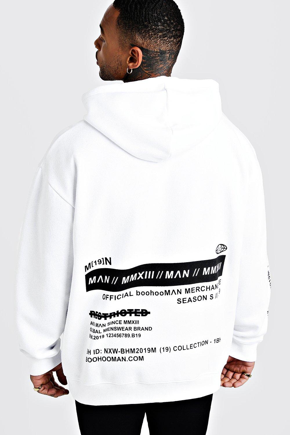 MAN Back Print Oversized Hoodie
