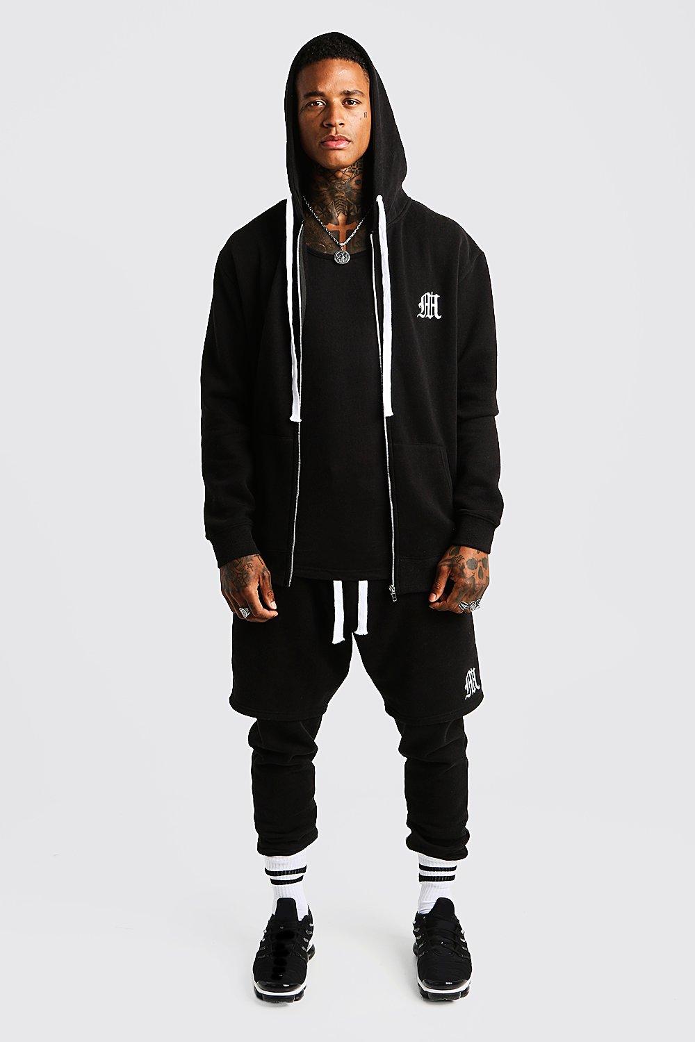 longline zip through hoodie