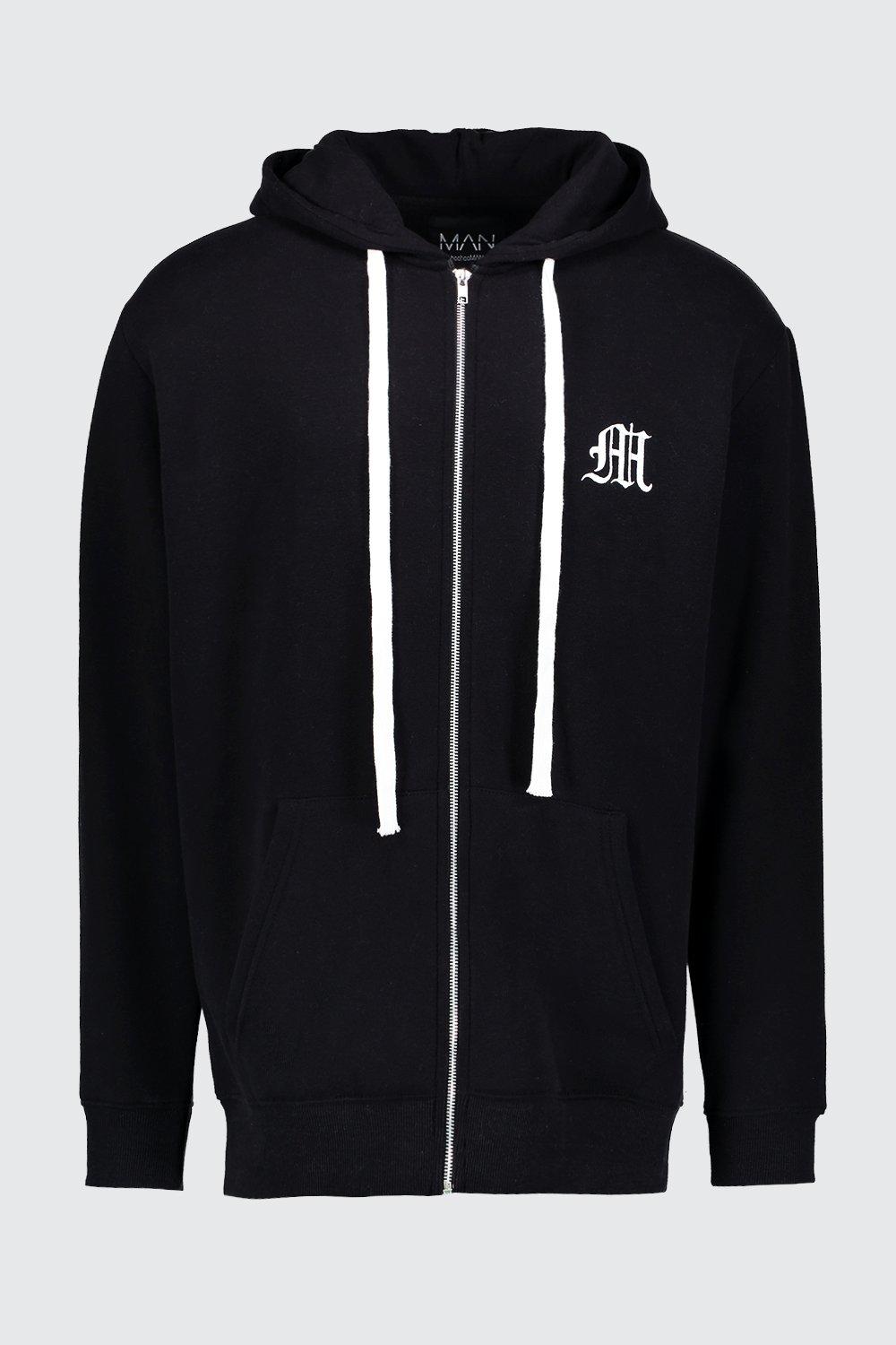 MAN Aesthetics Longline Zip Through Hoodie boohoo NO