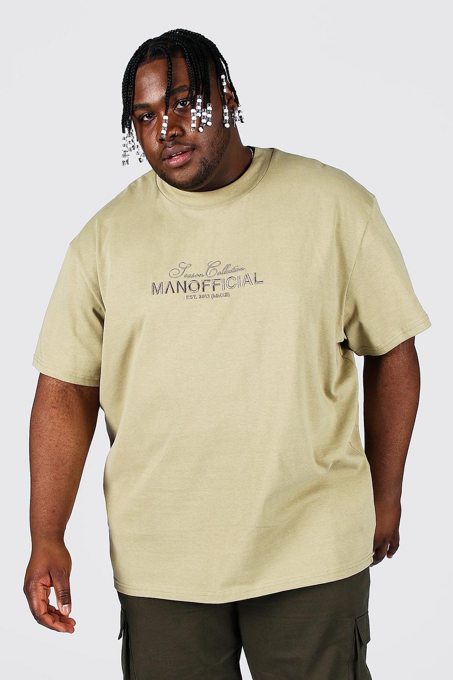 Khaki Plus - T-shirt med hög halsmudd och ledig passform image number 1