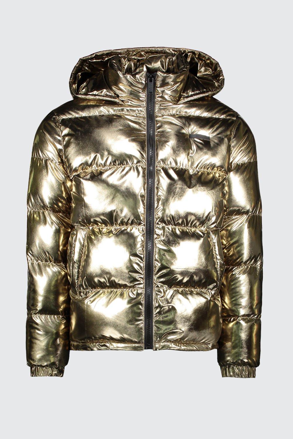 Metallic gold 2025 bubble coat