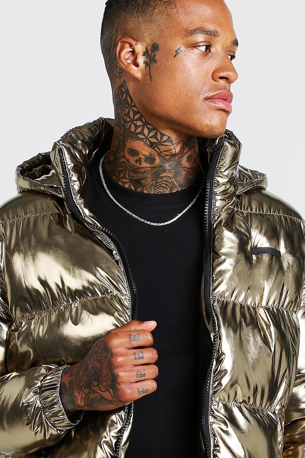 Metallic crop hotsell puffer jacket