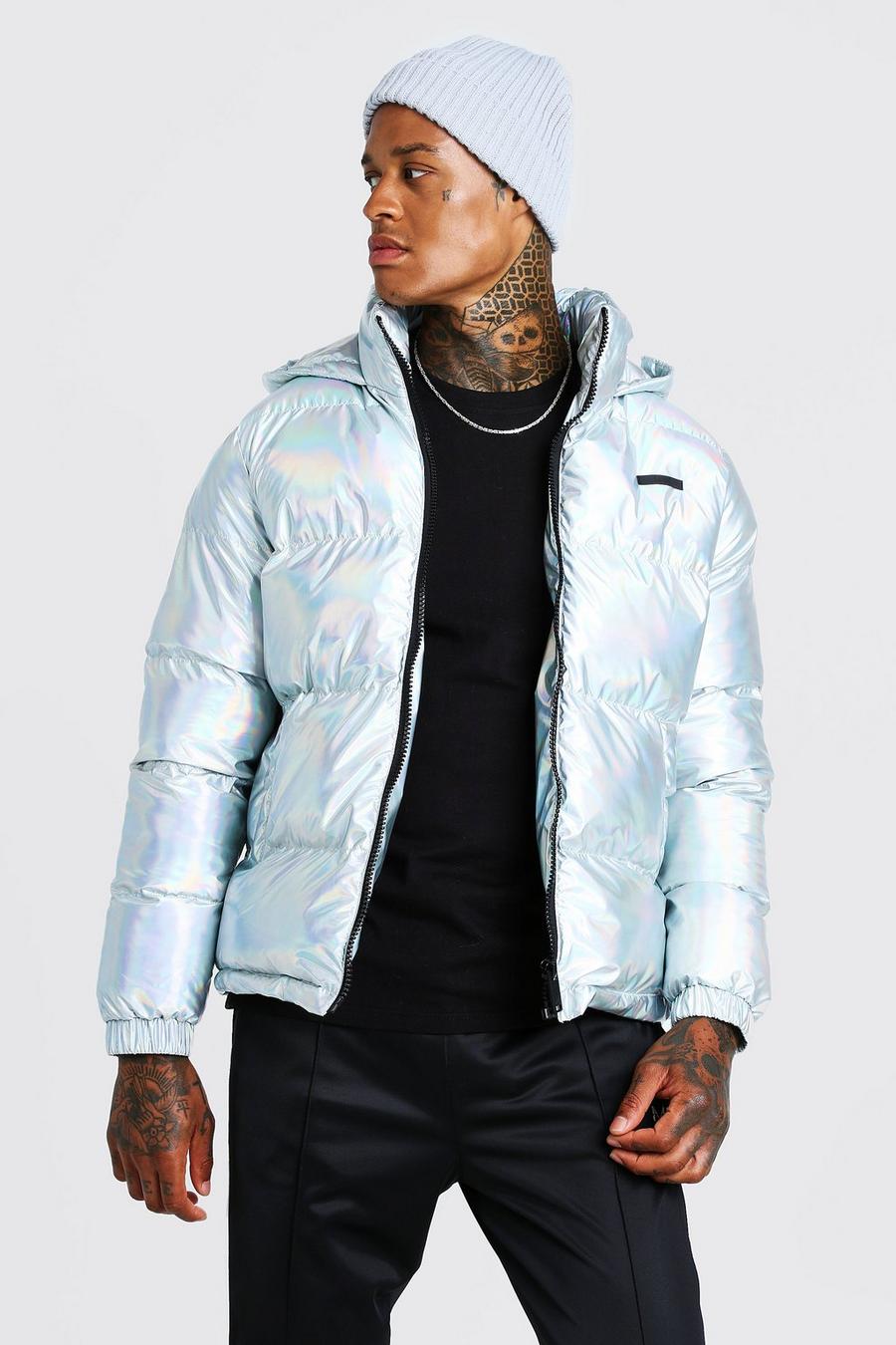 Silver Metallic Puffer Jacket image number 1