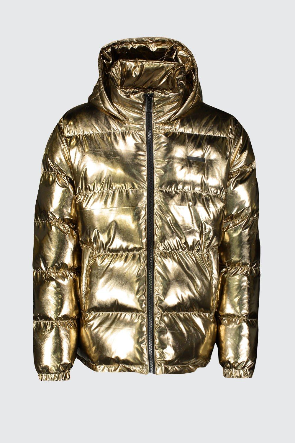 Metallic puffer 2024 jacket plus size