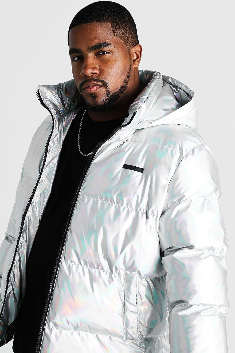 silver metallic jacket plus size