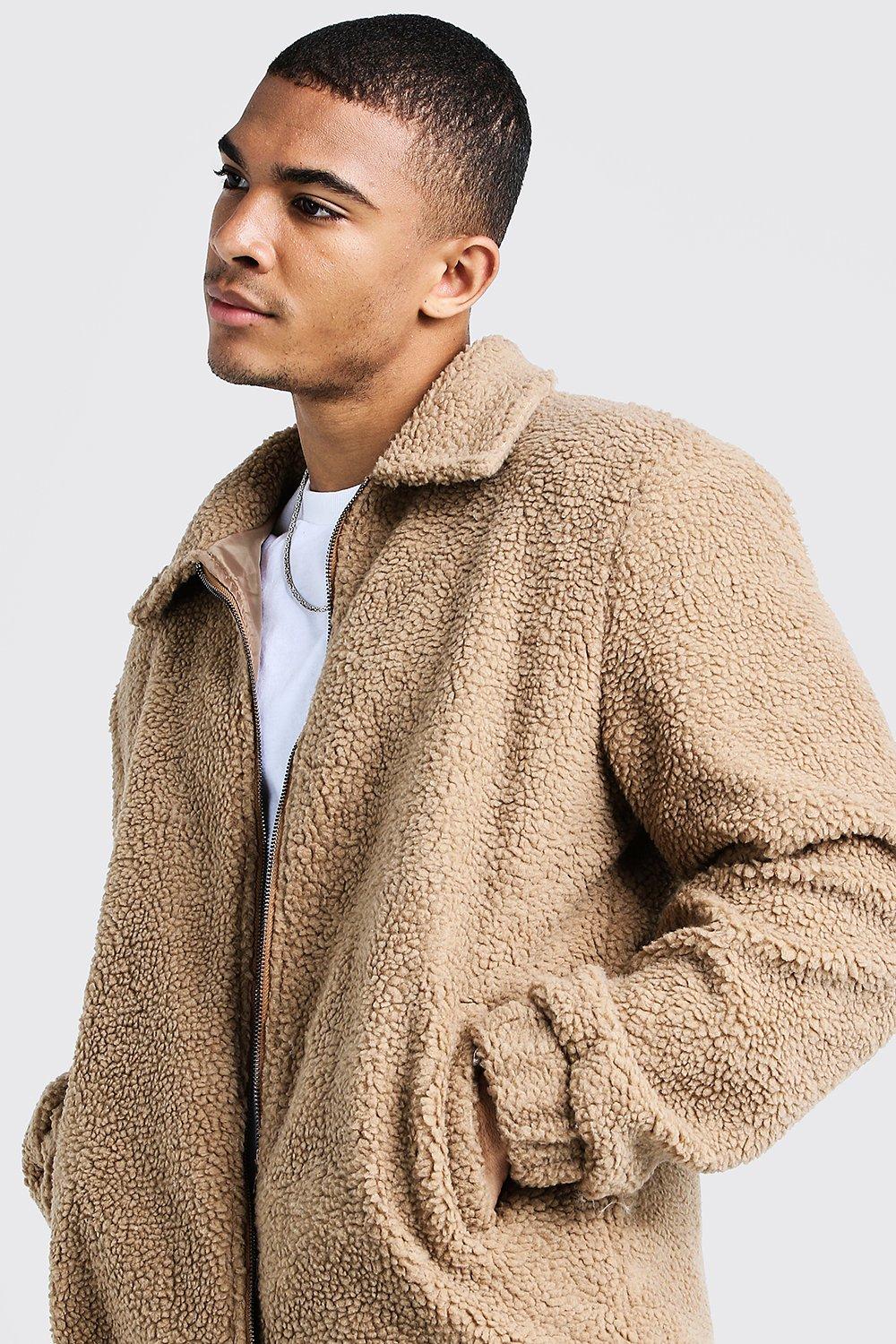 Veste beige col mouton homme hot sale