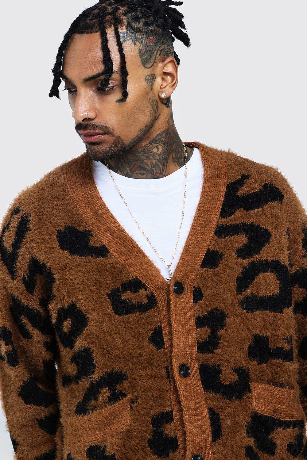 Leopard on sale cardigan men