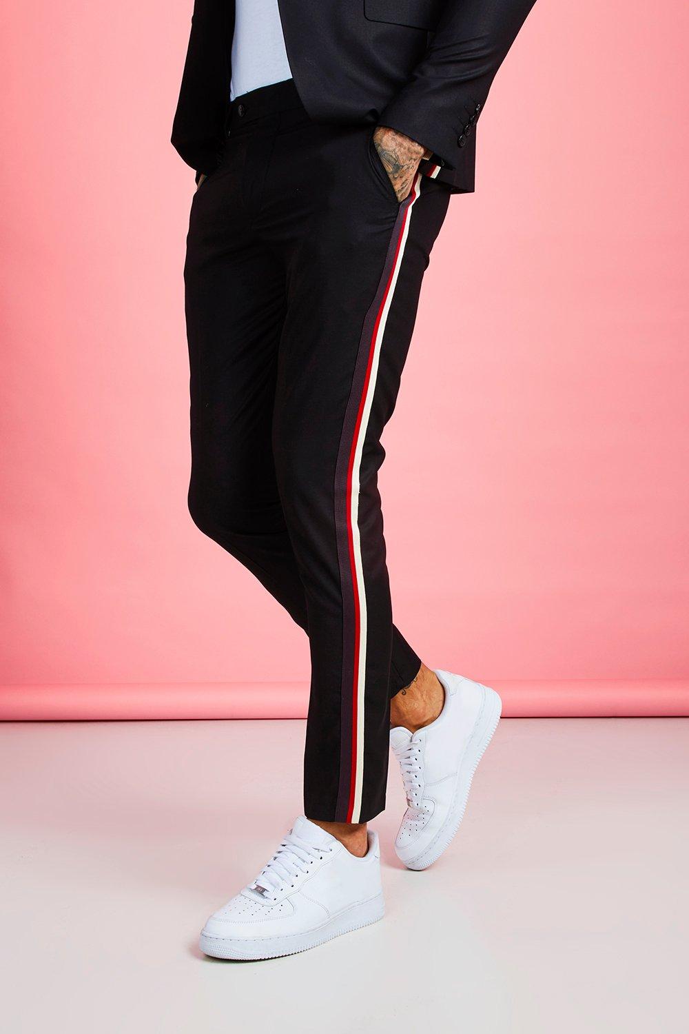 black skinny suit pants