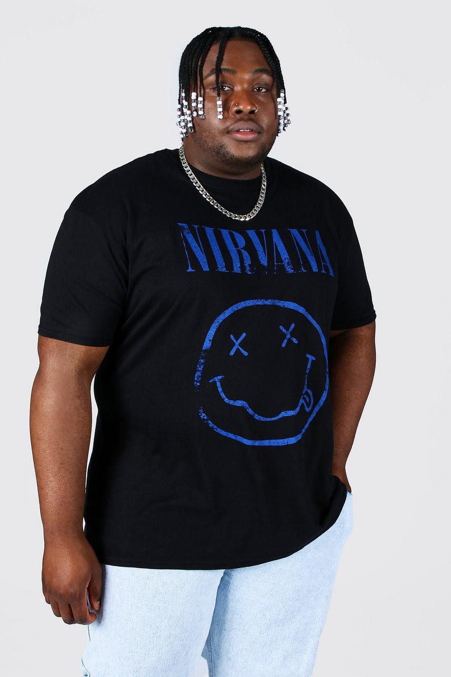 Black Plus size - Nirvana T-shirt med slitet tryck image number 1