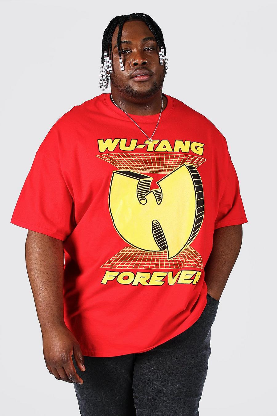 Plus Size T-Shirt mit lizenziertem Wu-tang Forever-Print, Rot image number 1