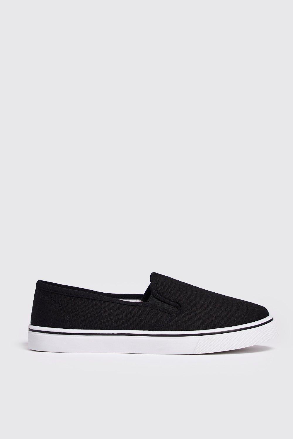 Black slip best sale on plimsolls womens