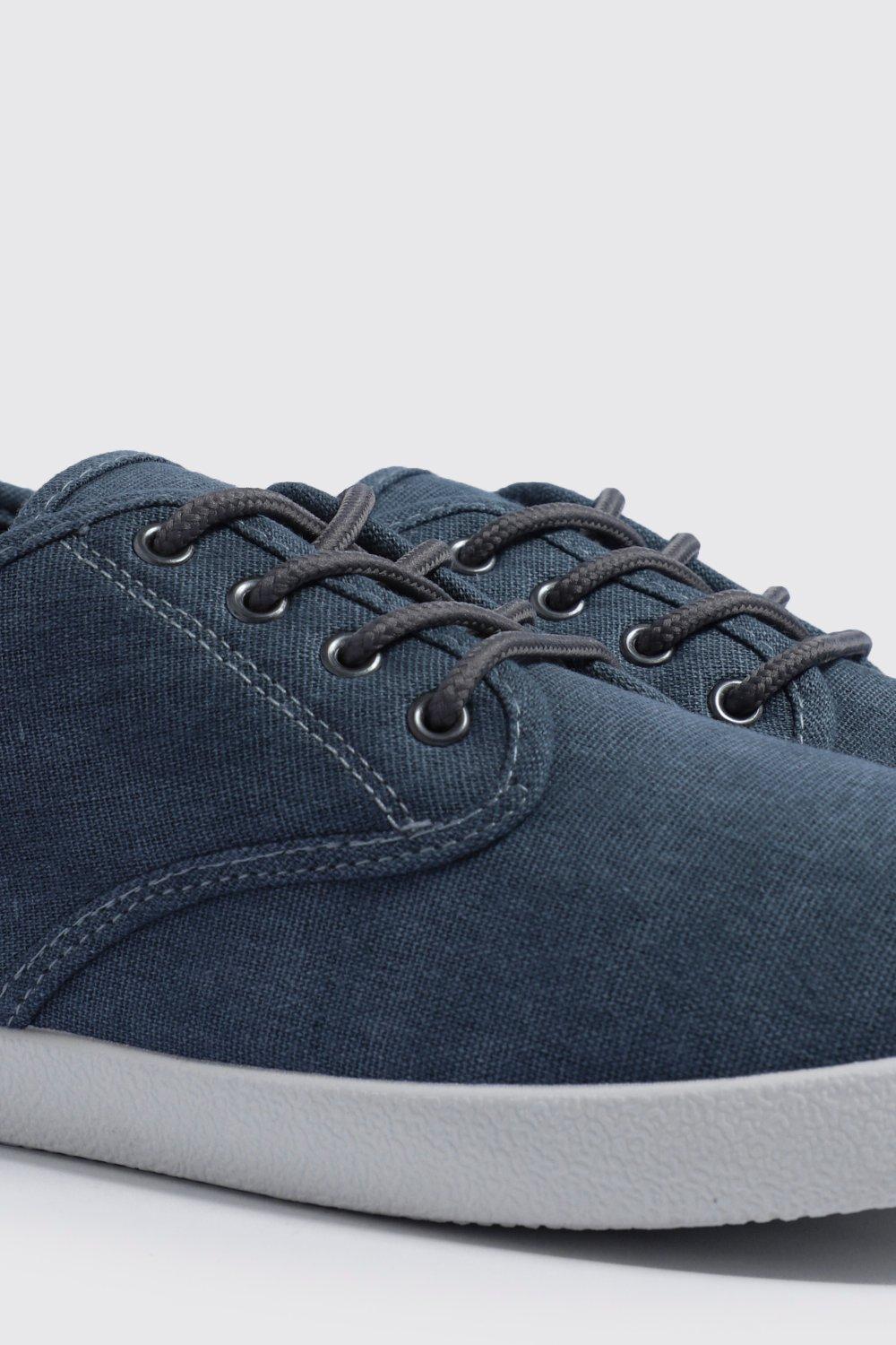 Navy Lace Up Plimsolls