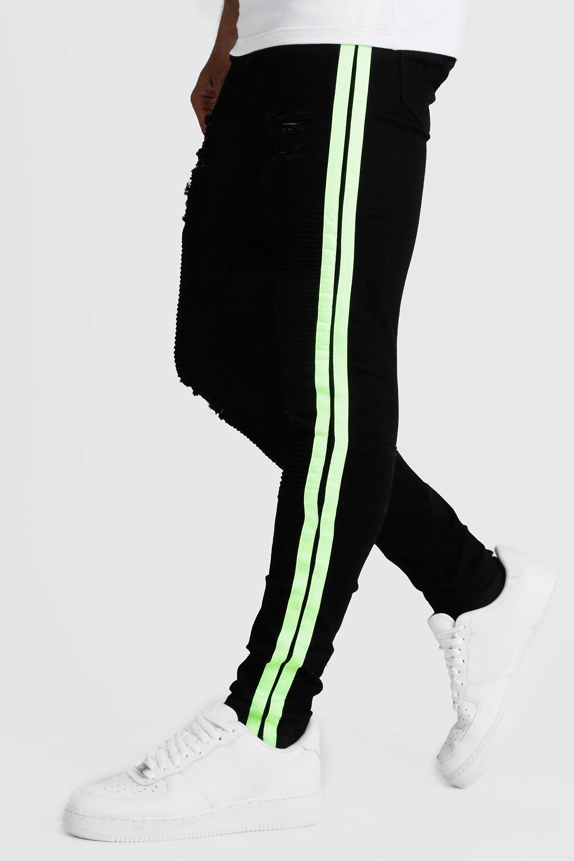 side tape black jeans