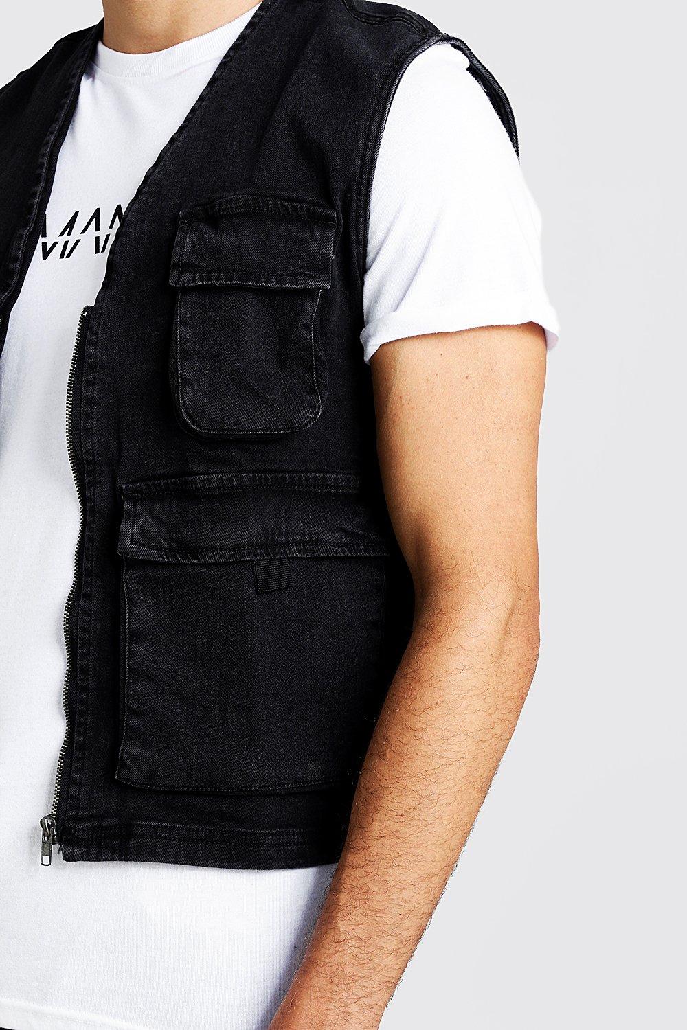 denim utility vest