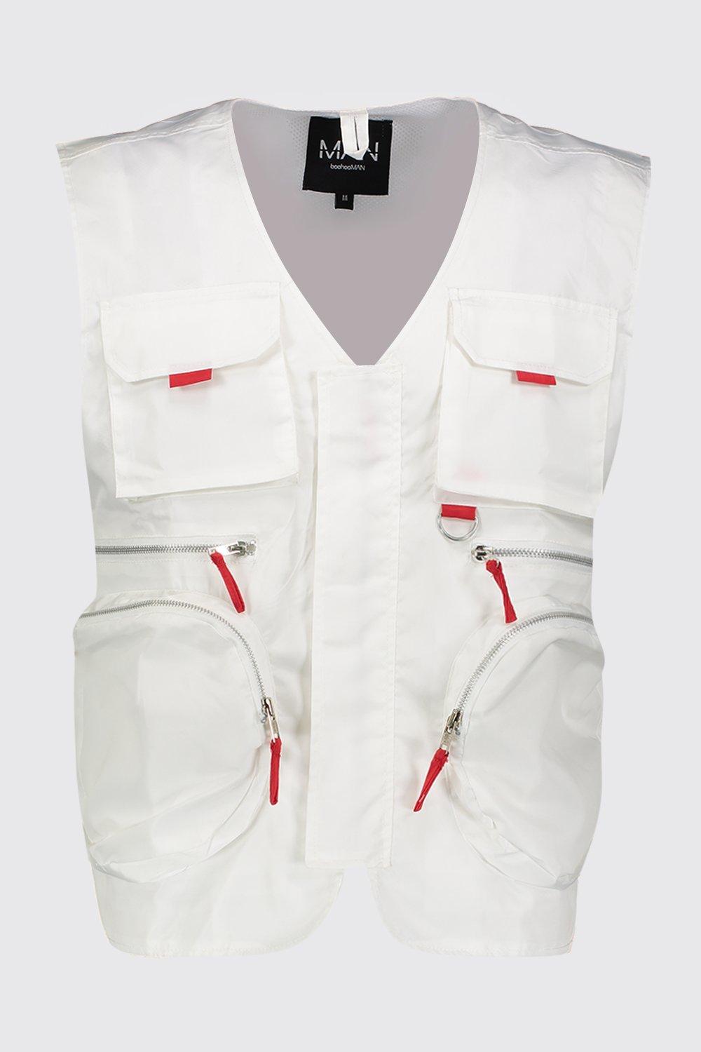 White utility hot sale vest mens