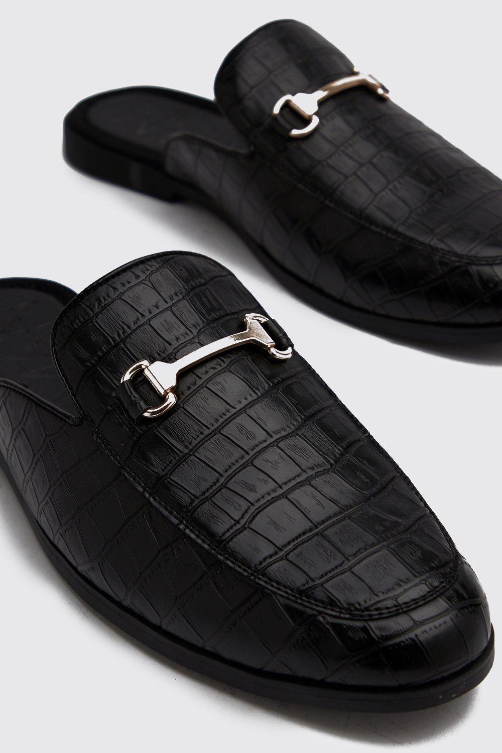 Croc effect leather loafers new arrivals