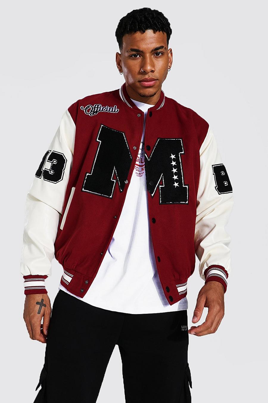 Red Official M Varsity Bomber image number 1
