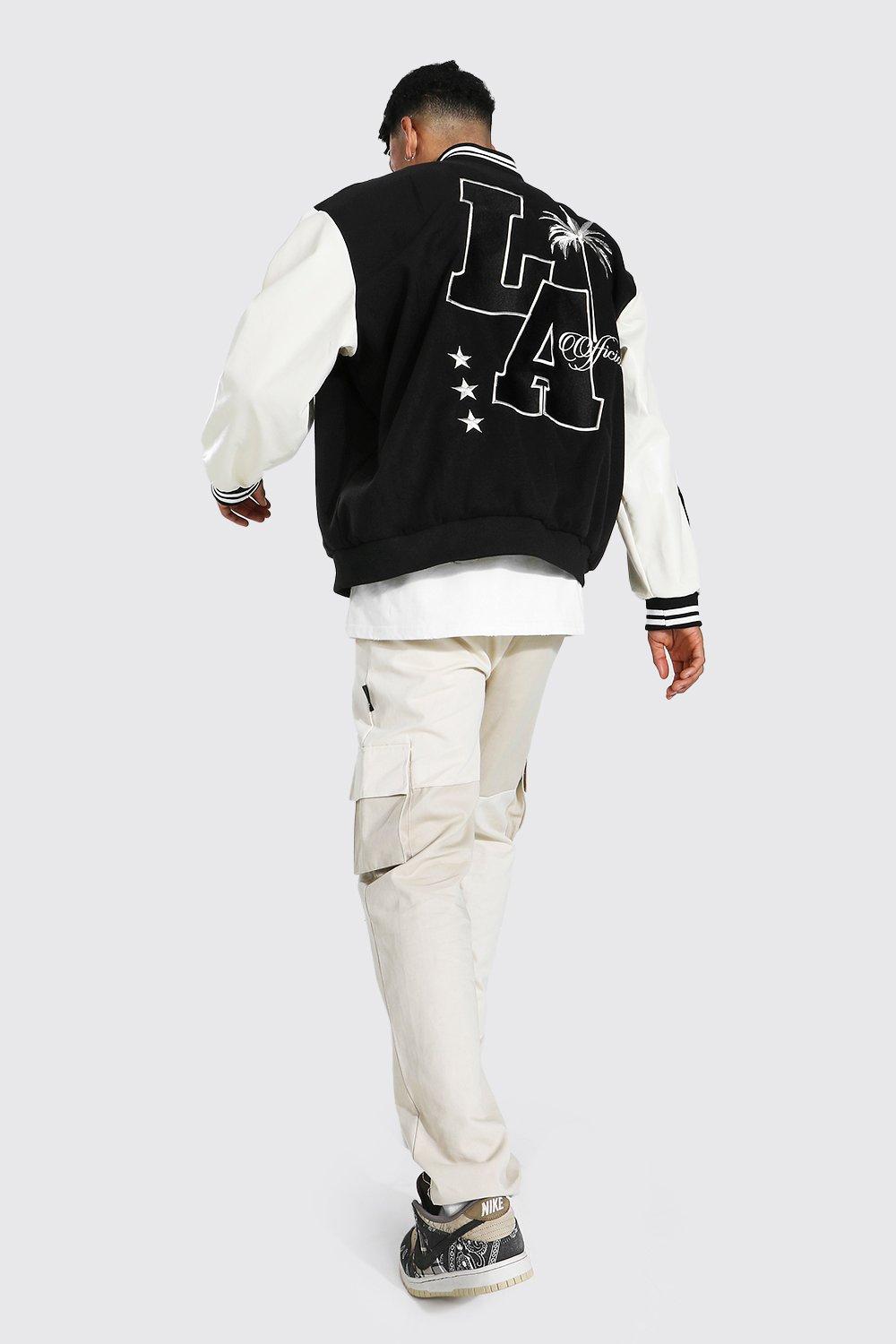 Tall Oversized La Varsity Bomber Jacket