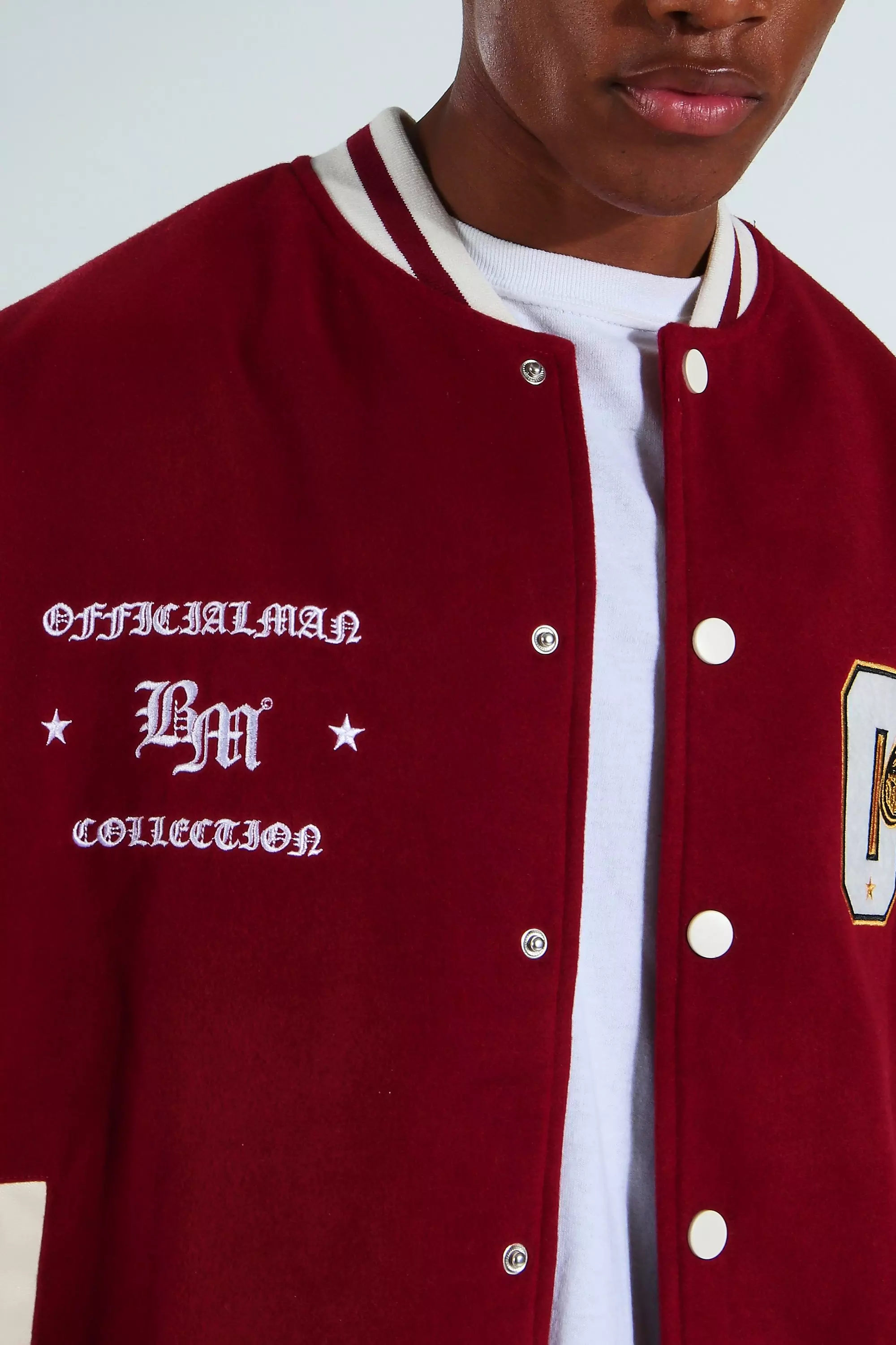 ★MAINBOOTH★Varsity MNT Heavy Sweatshirt(BRICK)★正規品 Moshtashio Mens Varsity College Jacket Baseball Bomber